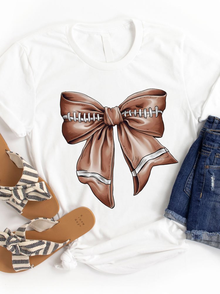 Football Coquette Bow Graphic Tee