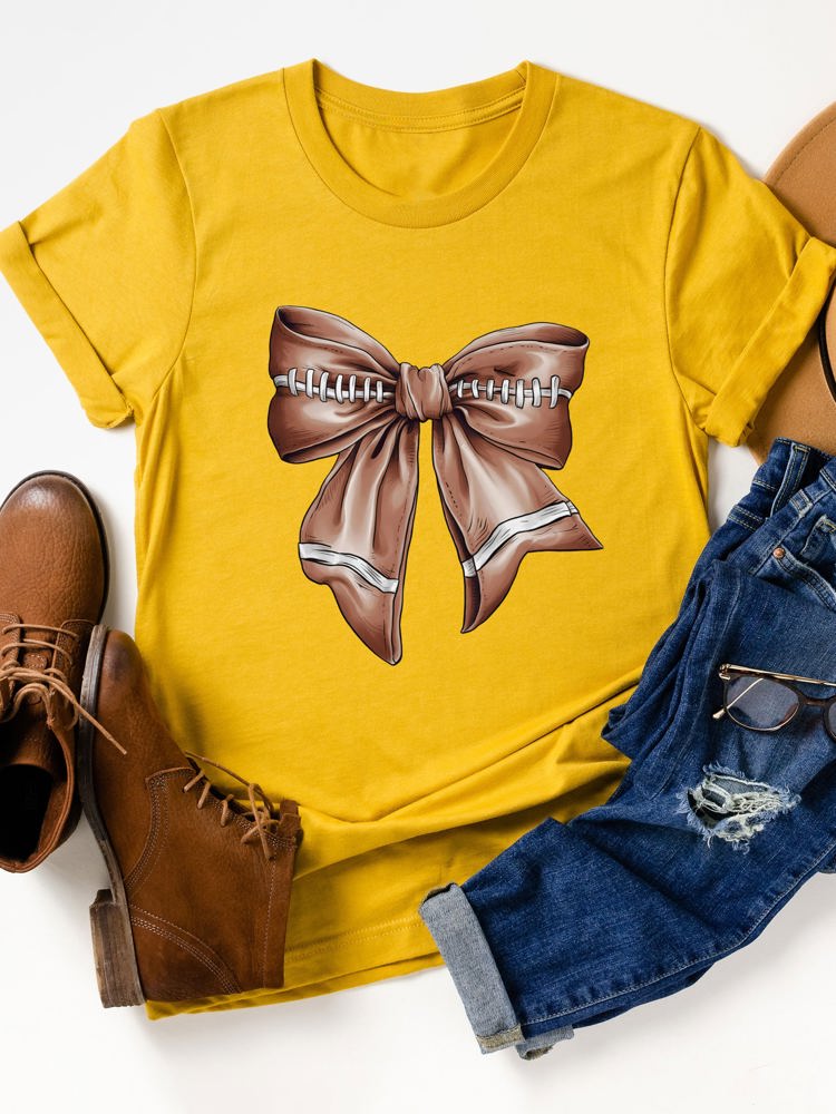 Football Coquette Bow Graphic Tee