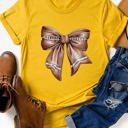 Small Yellow Football Coquette Bow Graphic Tee