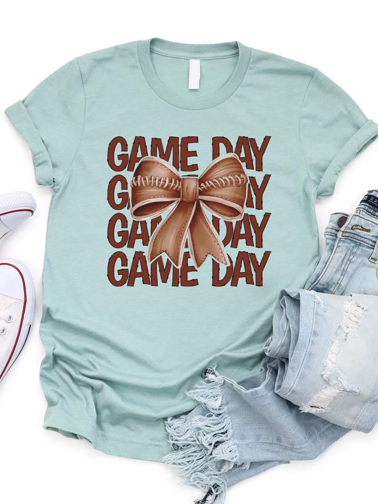 Game Day Coquette Bow Graphic Tee