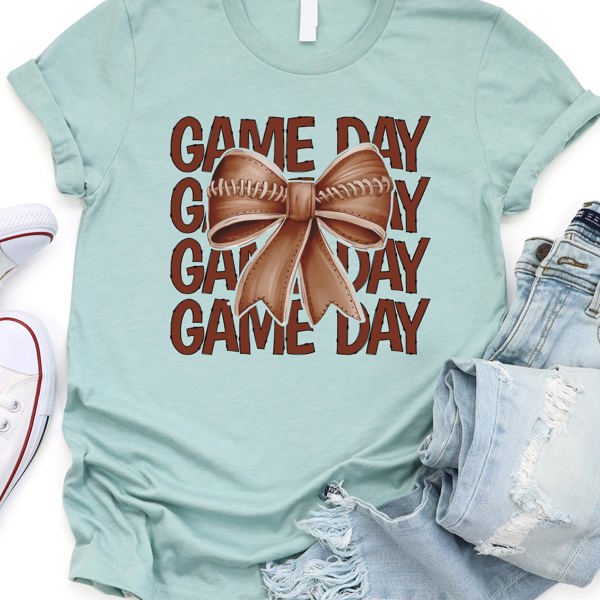 Game Day Coquette Bow Graphic Tee