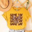 Small Yellow Game Day Coquette Bow Graphic Tee