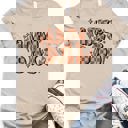 Small Tan Game Day Checkered Graphic Tee