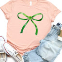  Green Bow And Clover Graphic Tee 