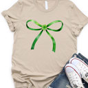  Green Bow And Clover Graphic Tee 