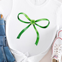  Green Bow And Clover Graphic Tee 