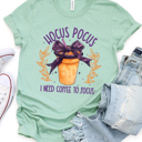 Small Slate Hocus Pocus I Need Coffee To Focus Graphic Tee