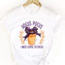 Small White Hocus Pocus I Need Coffee To Focus Graphic Tee