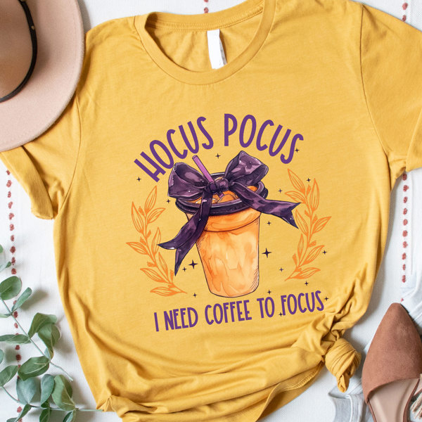 Hocus Pocus I Need Coffee To Focus Graphic Tee