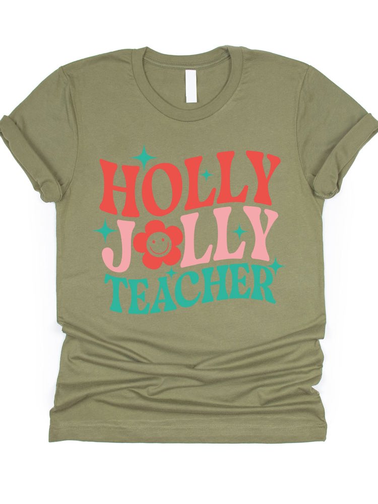 Holly Jolly Teacher Graphic Tee