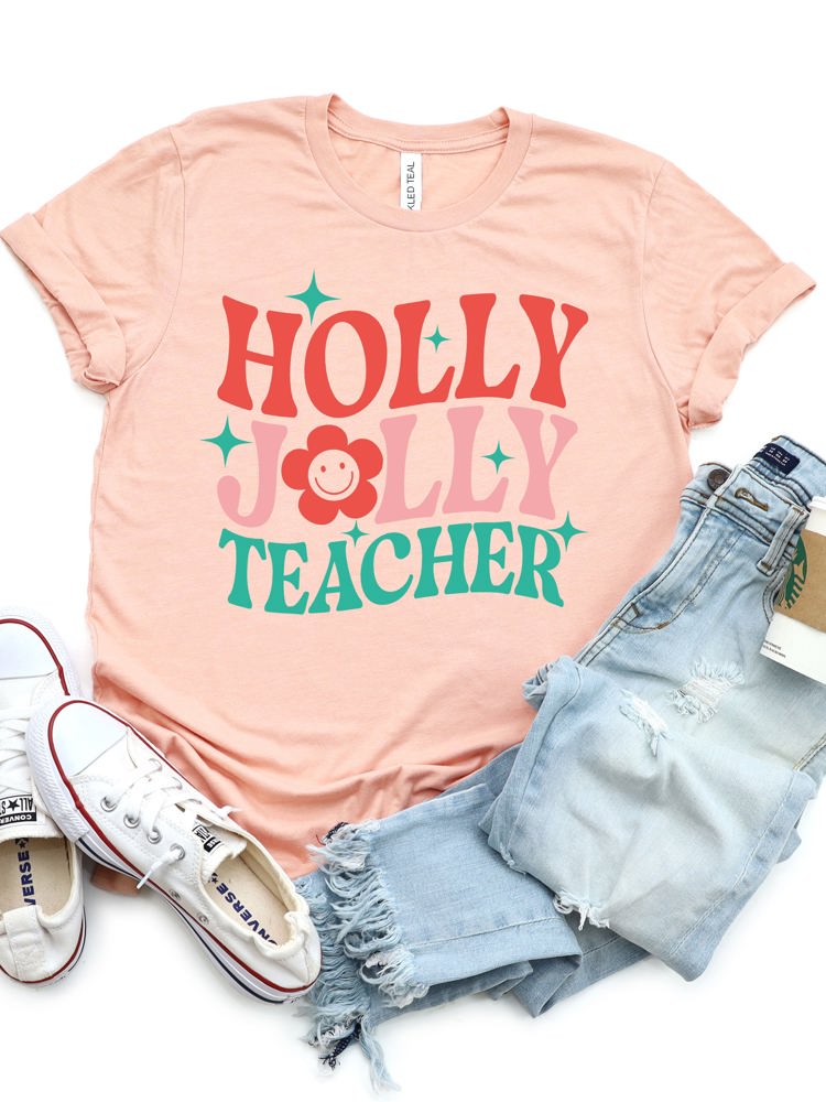 Holly Jolly Teacher Graphic Tee