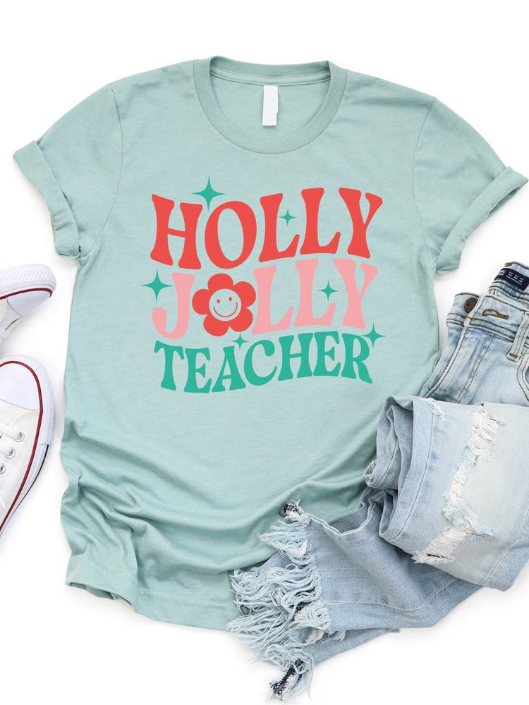 Holly Jolly Teacher Graphic Tee