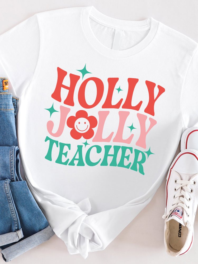 Holly Jolly Teacher Graphic Tee