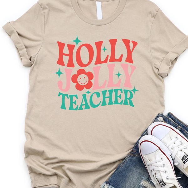 Holly Jolly Teacher Graphic Tee