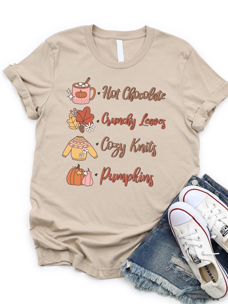 Fall Things Icons Graphic Tee