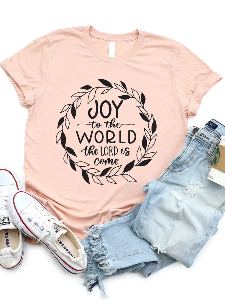 Joy To The World Wreath Graphic Tee