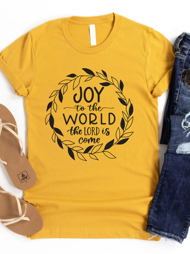 Joy To The World Wreath Graphic Tee