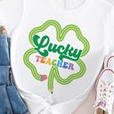 Medium White Lucky Teacher Graphic Tee