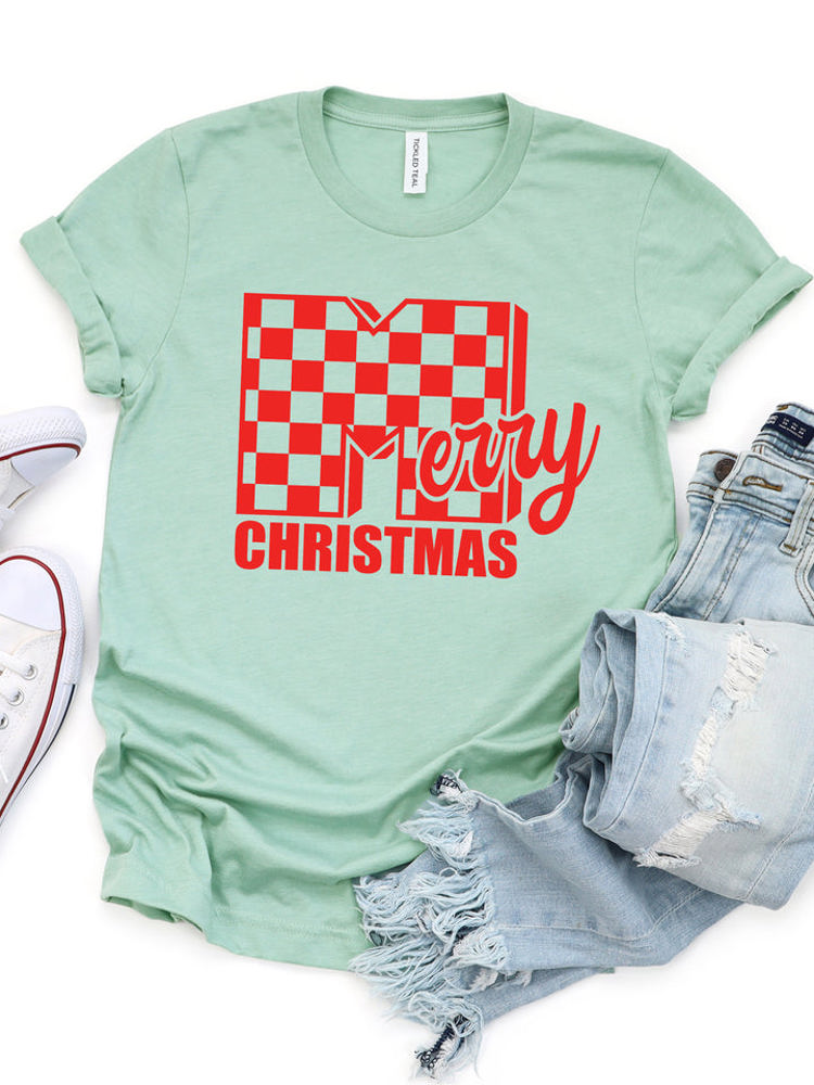 MTV Style Merry Christmas Graphic Tee