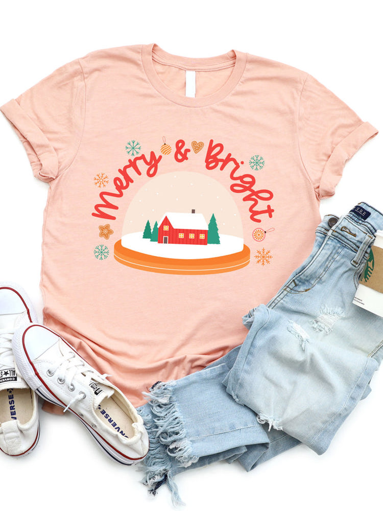 Merry & Bright Snow Globe Graphic Tee