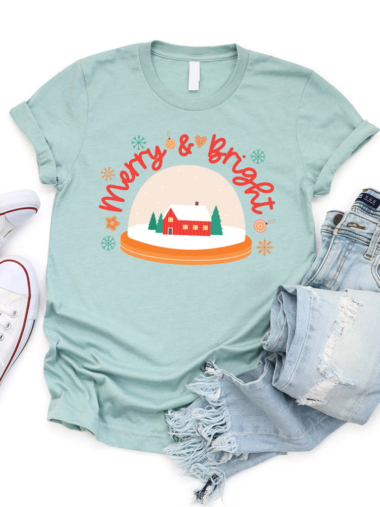 Merry & Bright Snow Globe Graphic Tee