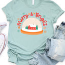 Small Slate Merry & Bright Snow Globe Graphic Tee