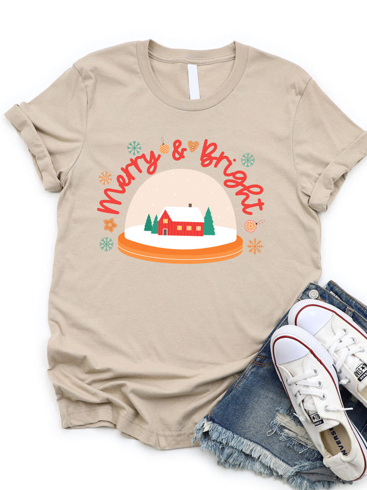 Merry & Bright Snow Globe Graphic Tee