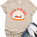 Small Tan Merry & Bright Snow Globe Graphic Tee