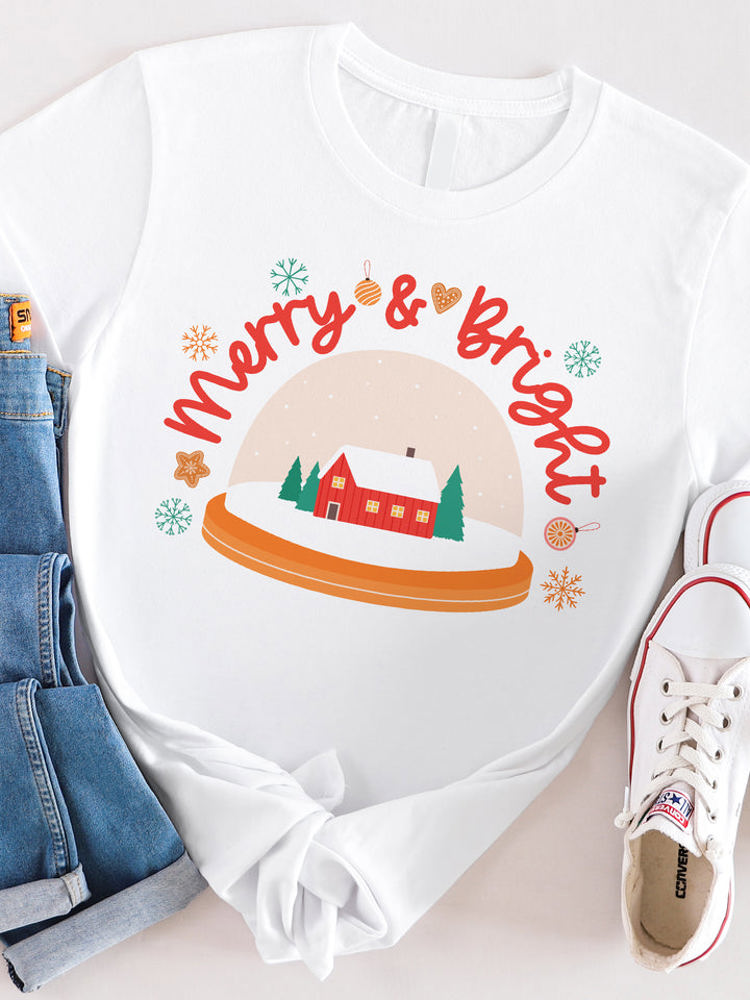 Merry & Bright Snow Globe Graphic Tee