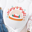 Small White Merry & Bright Snow Globe Graphic Tee