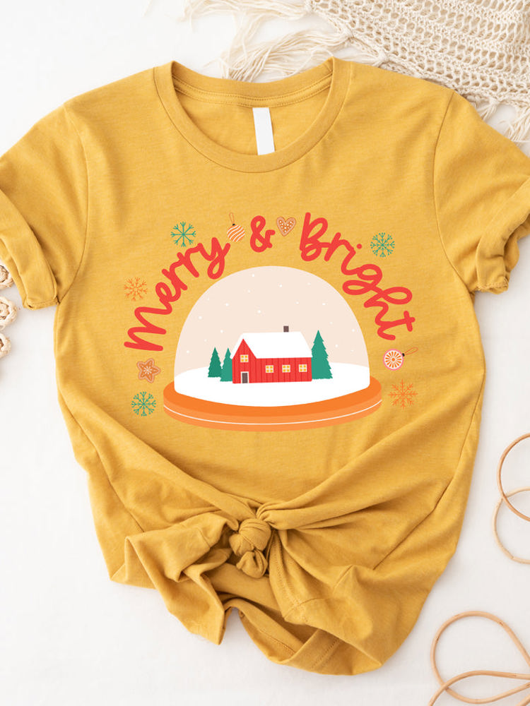 Merry & Bright Snow Globe Graphic Tee