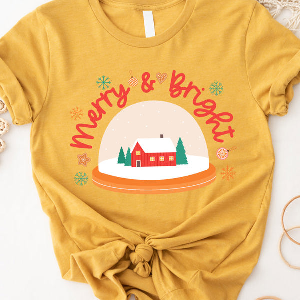 Merry & Bright Snow Globe Graphic Tee