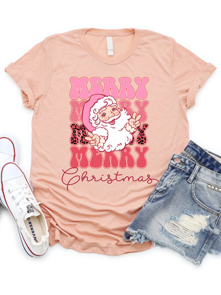 Merry Merry Christmas Santa Graphic Tee