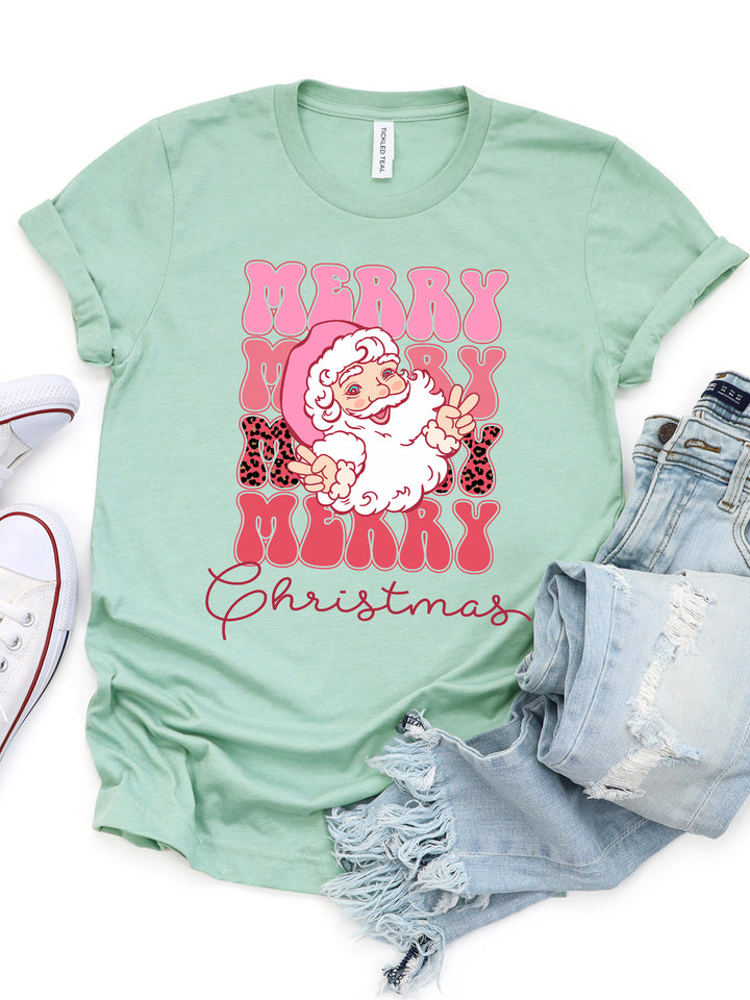 Merry Merry Christmas Santa Graphic Tee