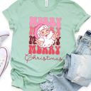 Small Slate Merry Merry Christmas Santa Graphic Tee