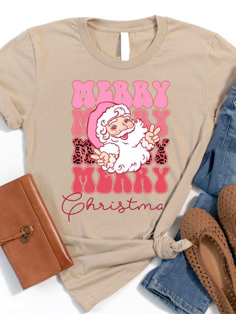 Merry Merry Christmas Santa Graphic Tee