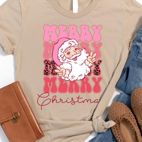 Merry Merry Christmas Santa Graphic Tee