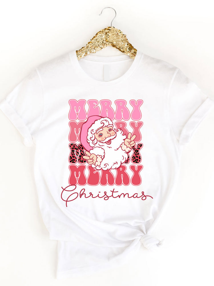 Merry Merry Christmas Santa Graphic Tee