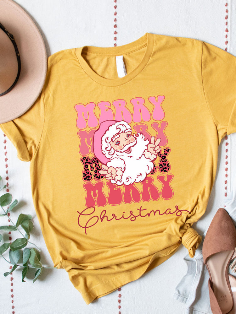 Merry Merry Christmas Santa Graphic Tee