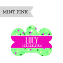 Mint Pink Personalized Pet Tags