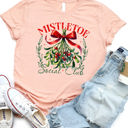 Small Peach Mistletoe Social Club Graphic Tee