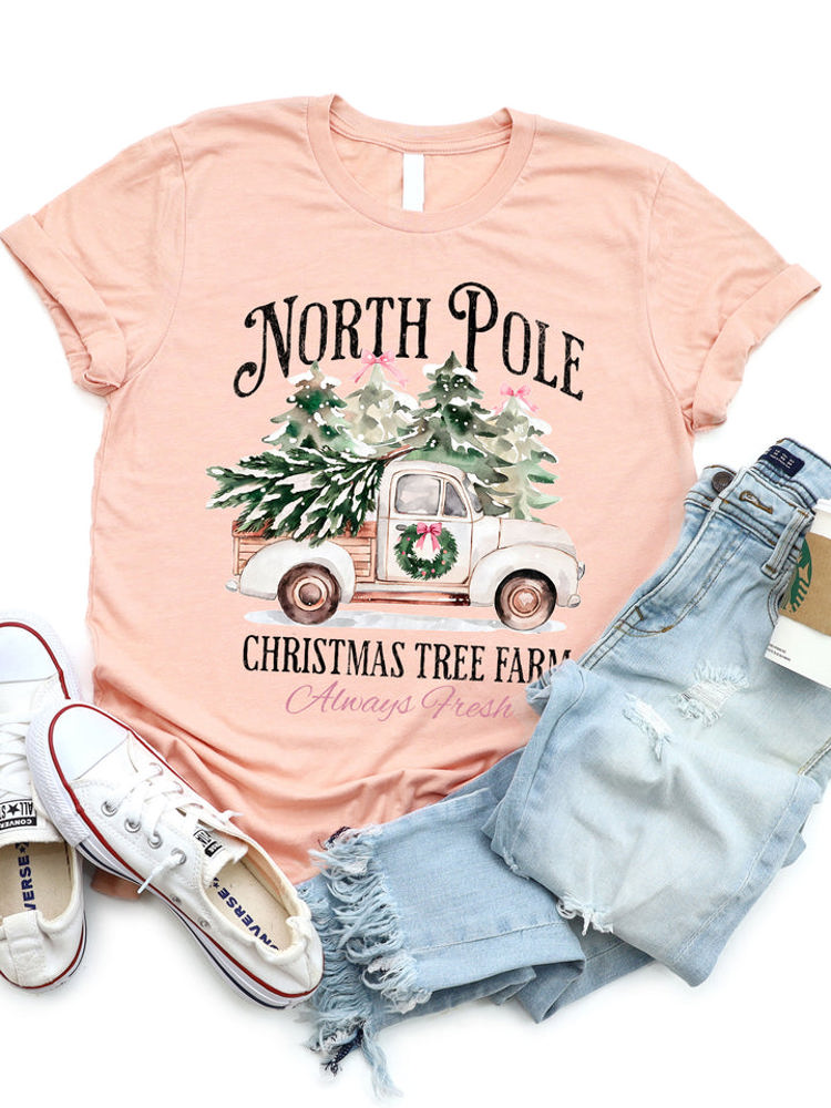 North Pole Christmas Tree Farm Graphic Tee