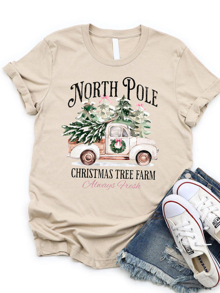 North Pole Christmas Tree Farm Graphic Tee