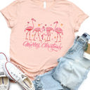  Merry Christmas Festive Flamingo Graphic Tee