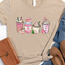  Pink Peppermint Christmas Coffee Graphic Tee