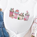  Pink Peppermint Christmas Coffee Graphic Tee