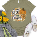 Small Olive Fall Is My Favorite Graphic Tee