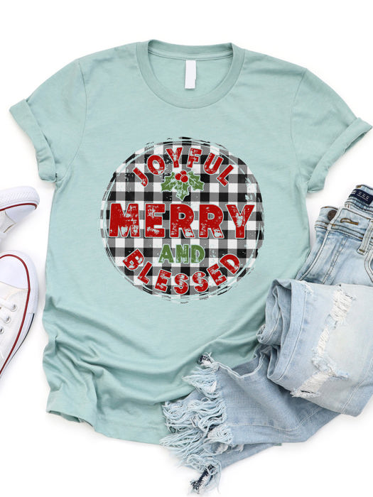 Joyful Merry & Blessed Graphic Tee