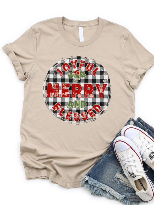 Joyful Merry & Blessed Graphic Tee