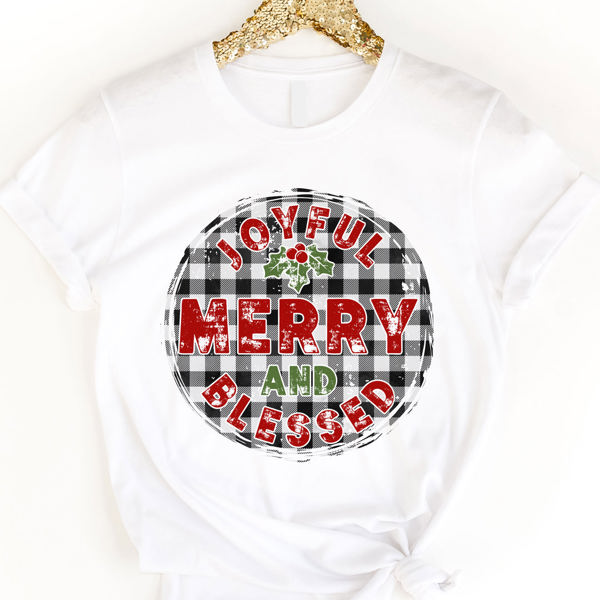 Joyful Merry & Blessed Graphic Tee